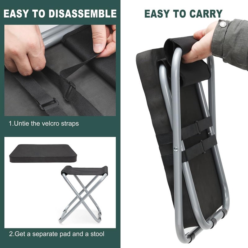 MAXPACE Garden Kneeling Pad and Foldable Gardening Stool 2 in 1, Extra Thick Soft Water-Resistant Comfortable Durable Foam Knee Pad Mat Cushion Garden Kneeler and Seat for Gardening, Mechanics, Work - Image 3